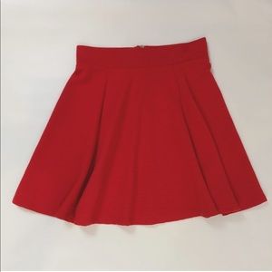 H&M Ribbed Red swing skirt